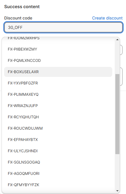 Discount codes picker