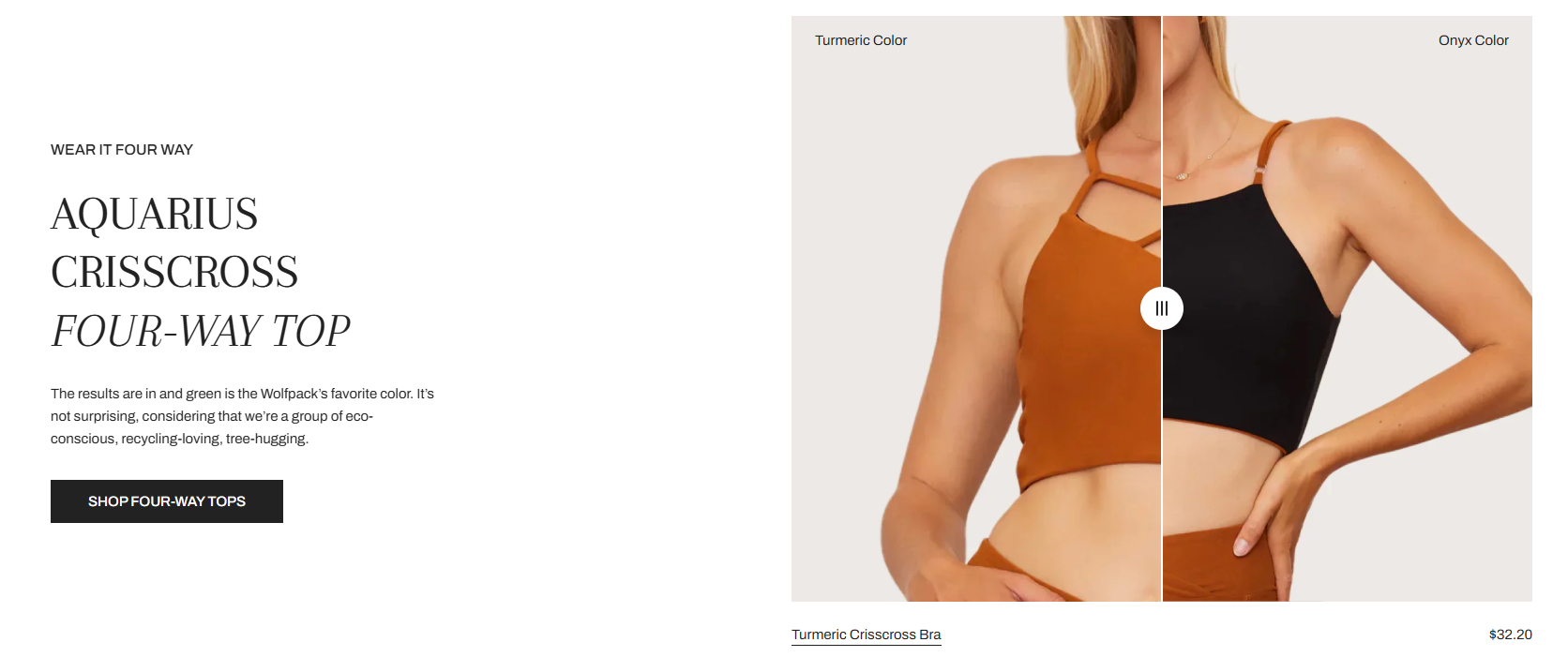 Text + Before/after image slider